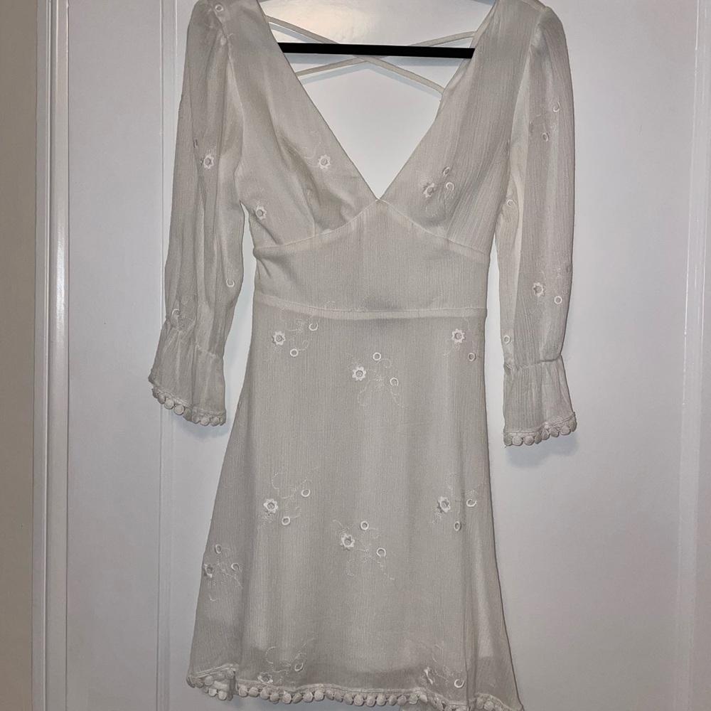 White open back cute summer dress